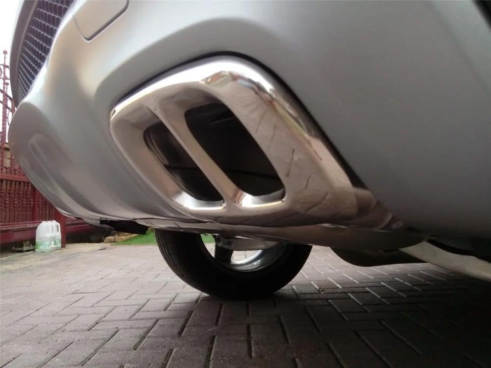 Spare Parts 2pcs Stainless Steel Chrome For Benz GLA Class X156 Car Exhaust Output Tail CoverTrim For Infiniti Q30 QX30 Accessories(Black)
