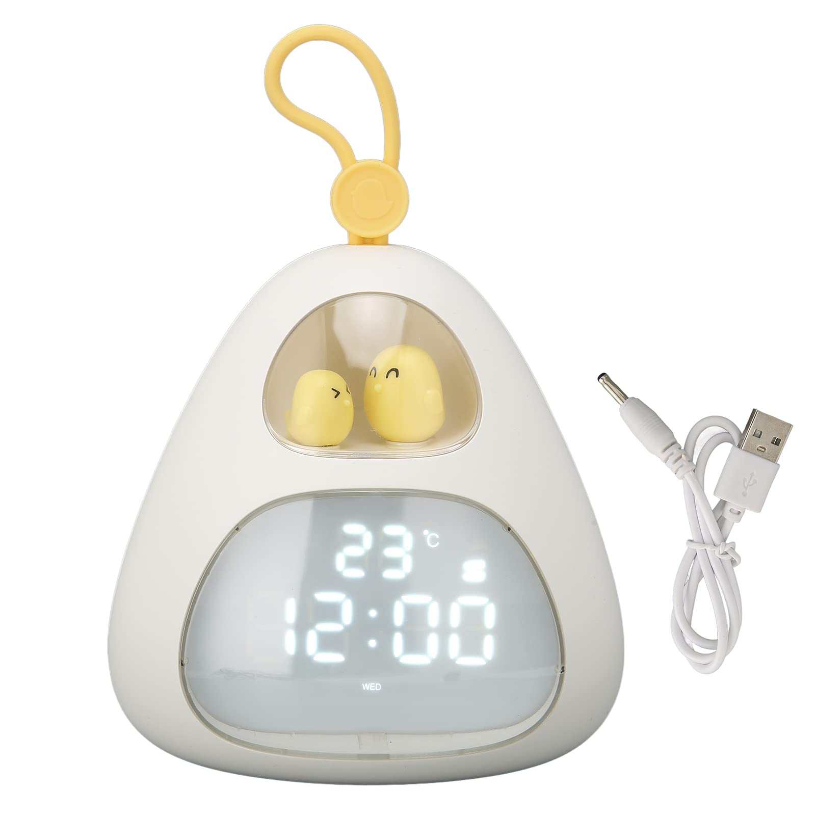 Luz de noche con carga USB para el Día de San Valentín, luz de noche de atenuación de dormitorio de iluminación suave portátil DIY con reloj despertador para niños