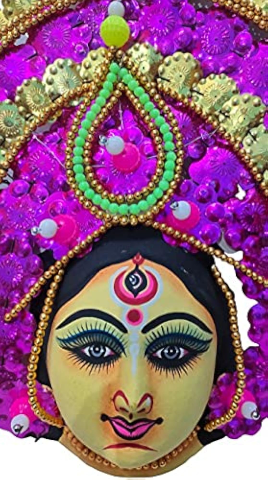 Handmade Devi Durga Chhau Mask, Decorative Showpiece