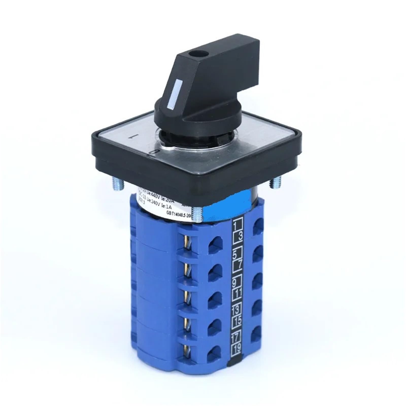Interrupteur à cames 20 bornes pour commande sécurisée de circuits triphasés 660V - 5