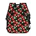 UEQIKI Cherry Watercolor Lightweight Travel Backpack With Zipped Front Pocket Printed Laptop Bag Fashion Casual Daypack For Work, Hiking, Camping Unisex