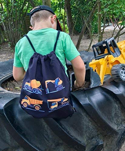 HECKBO® Kindergymtas voor jongens | bouwvoertuigen motief voor jongens | voor kleuterschool, wieg, reizen, sport, school… - Image 6
