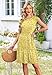 Spring Dresses for Women Summer Dresses for Women 2026 Beach Vacation 2026 Sundresses Floral Boho Dress Cap Sleeve Travel Outfits Hawaiian Graduation Midi Dress Yellow White Beach M