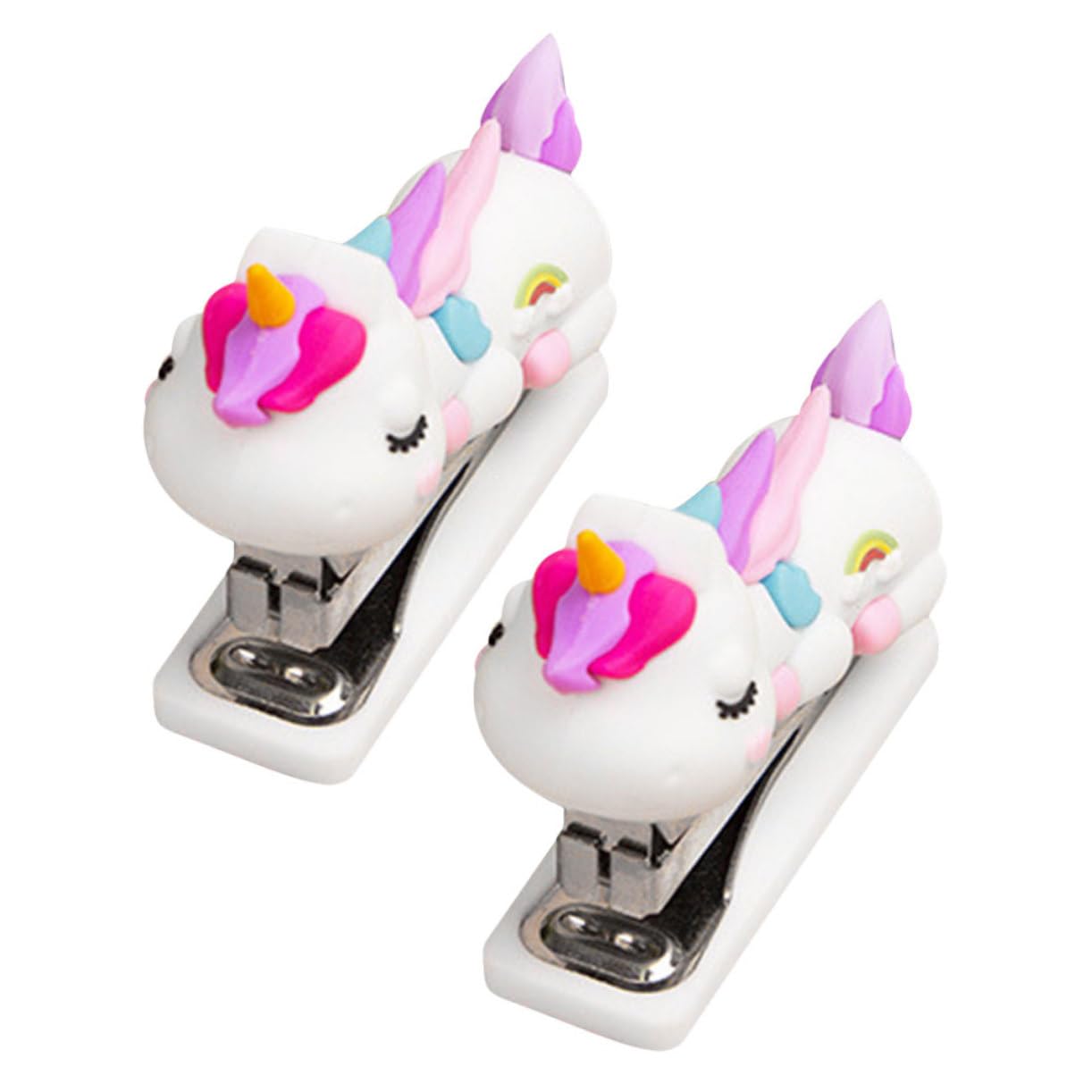 6pezzi Cute Stapler Portable Handheld Office Stapler for School and Home Smooth Stapling Performance Desk Decoration