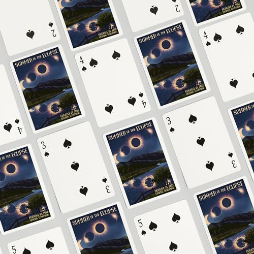 Lantern Press Casper Wyoming Solar Eclipse 2017 Baraja Póker miniatura 4