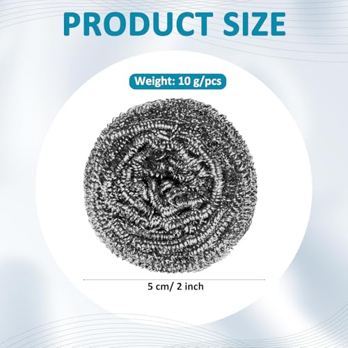 Image of Reallnaive 200 Pcs Stainless Steel Wool Scrubber Bulk Steel Wool Sponges Pack Metal Dishwashing Wire Scouring Pads Heavy Duty Clean Dish Pot Pan and Oven for Cleaning Kitchen Bathrooms and More