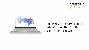 MSI Modern 14 第10世代 i7-10510U 16GB MX250 MSI Modern 14 – Create Wonderful Moments