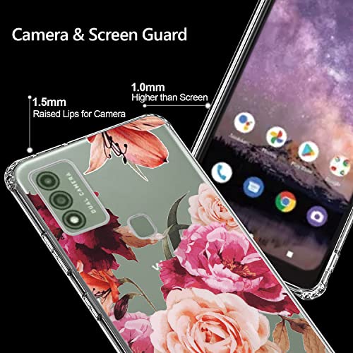 (3 Pack) For Wiko Voix Case, Shock-Absorption Anti-Scratch Crystal Clear Soft Tpu Bumper Protective Phone Case Cover For Wiko Voix U616At, Flower #TOP2