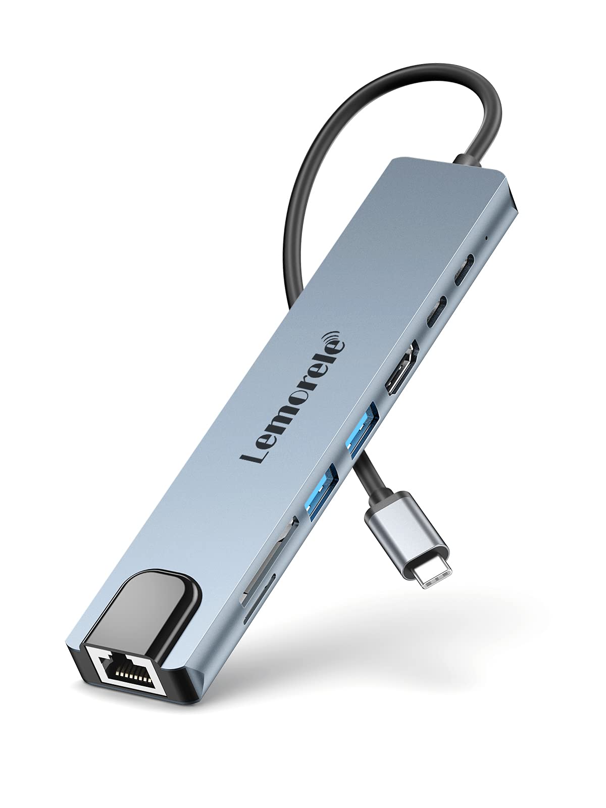 Lemorele 8 w 1 koncentrator USB C, stacja dokująca z 4K HDMI, RJ45 Ethernet, porty USB, 100 W PD, czytnik kart SD/TF do MacBook Pro/Air M1, Switch, Chromecast