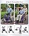 Fvzzin Walkers for Seniors with Seat, 2 in 1 Rollator Walker & Transport Chair with Reversible Backrest & Detachable Footrests, Folding Wheelchair with 8