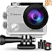 Produktbild Crosstour Action Cam 4K WiFi 16MP Camera Ultra HD 30M Unterwasserkamera 170°Ultra-Weitwinkel mit 2 Wiederaufladbare 1050mAh Batterien (Silber)