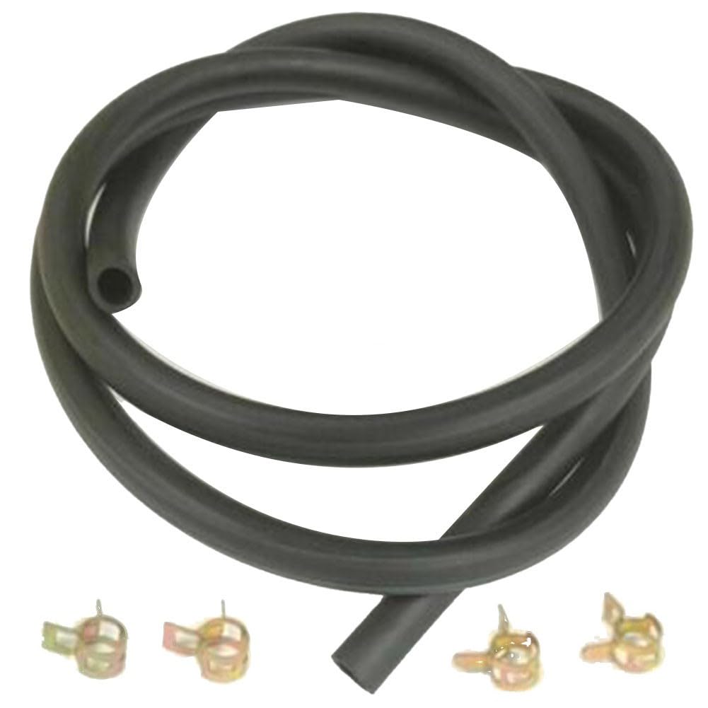 ZYWUOY Fuel Hose for Lawn Mowers and Generators – 6 mm ID × 9 mm OD Rubber Petrol Pipe with 4 Clamps, Compatible with for HONDA and Other Small Engines