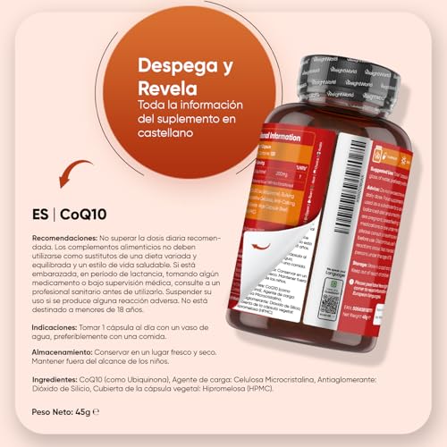 Miniatura 5 de Coenzima Q10 200mg De Concentración 120 Cápsulas Veganas, 4 Meses De Suministro - Ubiquinona Coq10, Suministro De 4 Meses, Sin Gluten, Ogm Ni Estearato De Magnesio