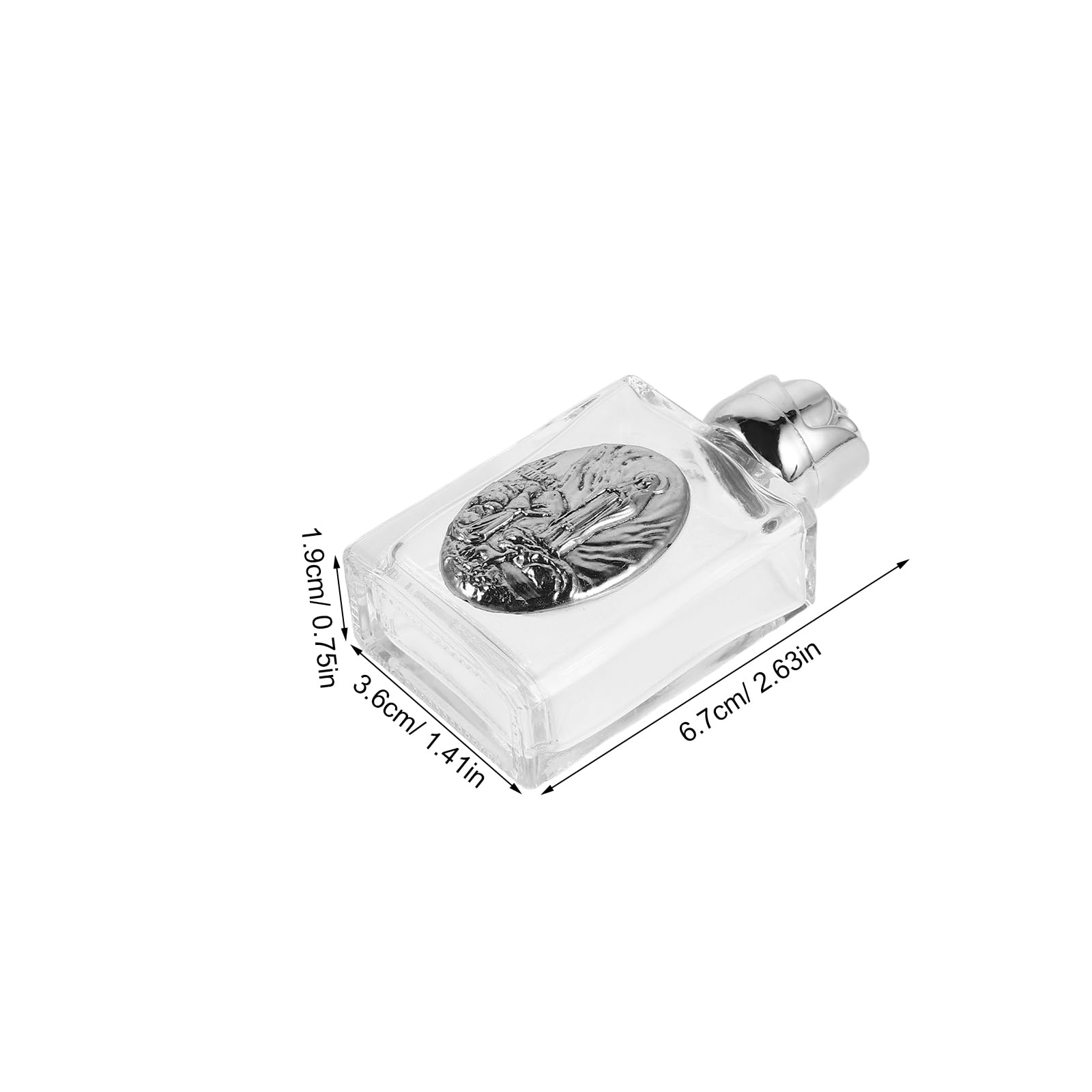 BESPORTBLE 10 Bottigliette Vuote per Acqua Santa da Viaggio in Lega 15 Ml Rilievo Argentato, Contenitori Cristiani Portatili per Cerimonie, Matrimoni e Battesimi