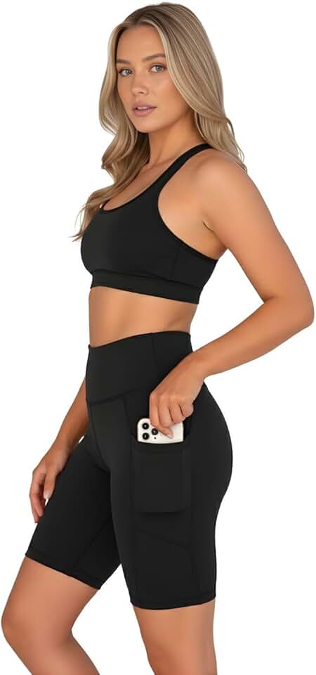 Bermuda Fitness Feminina Com Bolsos Laterais Para Celular
