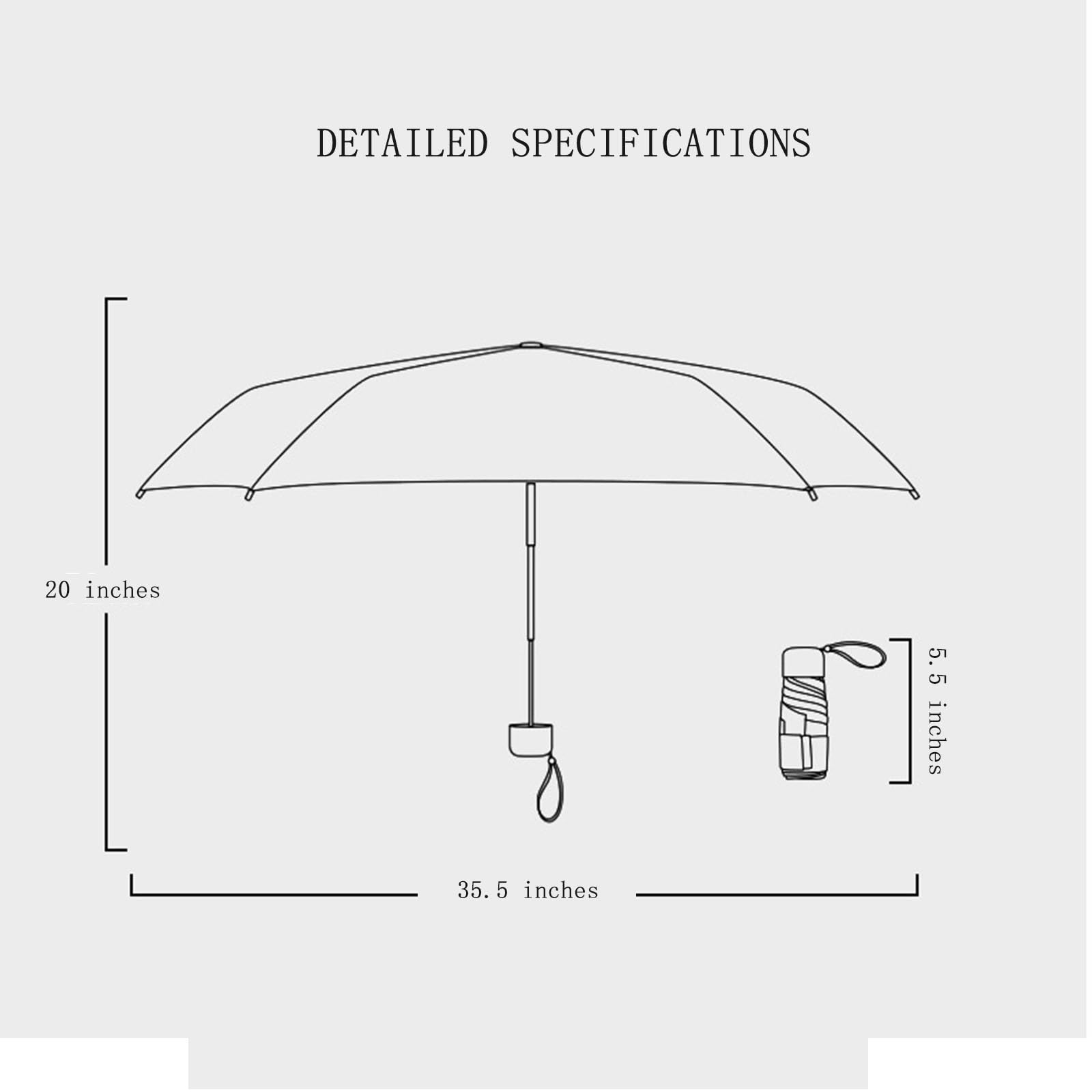 Mały mini parasol podróżny, wiatroodporny parasol dla mężczyzn i kobiet, lekki i przenośny parasol słoneczny, parasol przeciwsłoneczny na zewnątrz dla kobiet i dziewcząt (Beige)