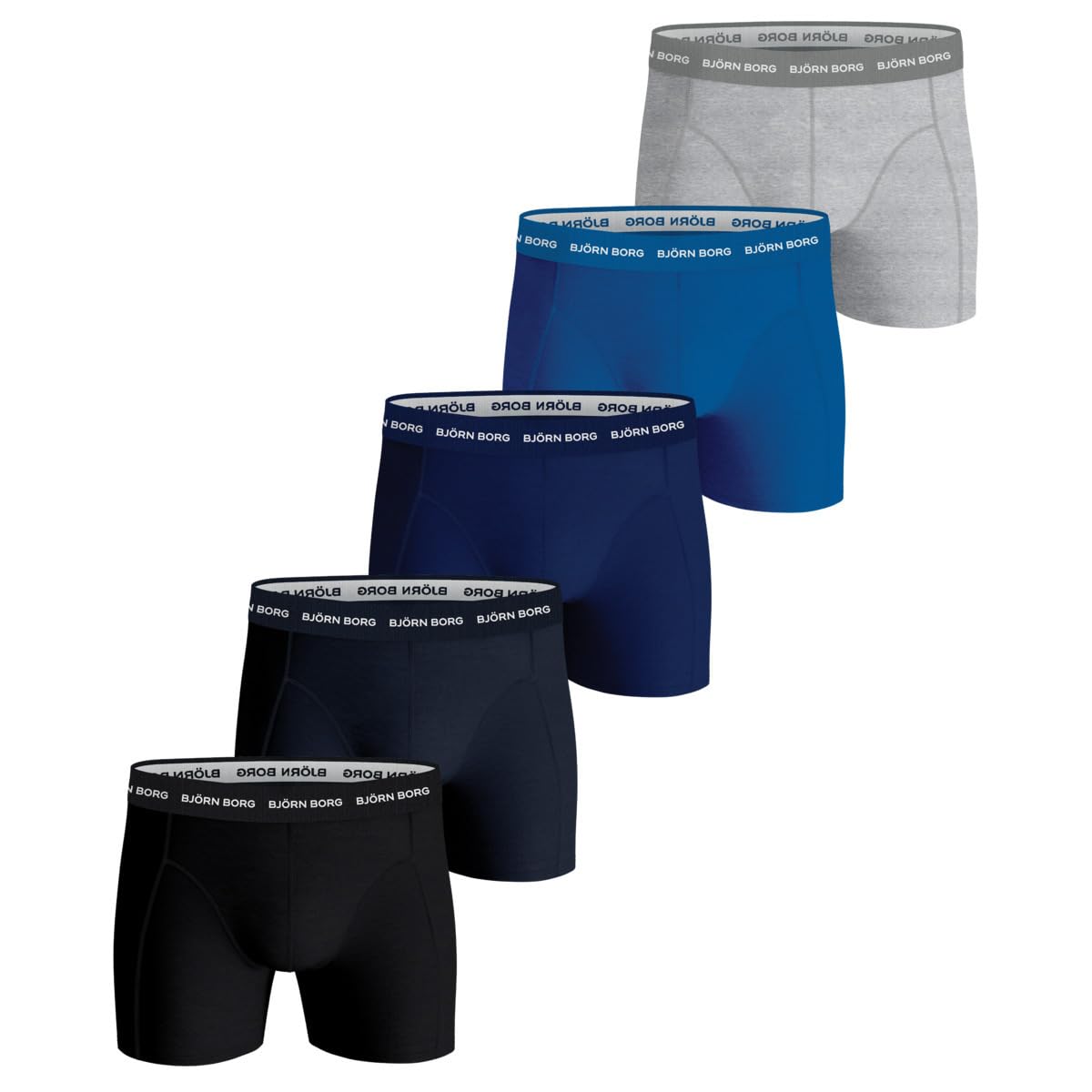 Björn Borg Men's Cotton Stretch Boxer Shorts, Pack of 5, Multipack 2 (10004234_mp002), S