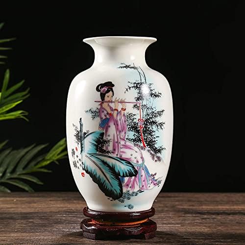 Small Vintage Ceramic Vase,Chinese Beauty Pattern Vase,Jing Dezhen Ceramic Vase,Ideal Decoration For Home, Wedding,Party