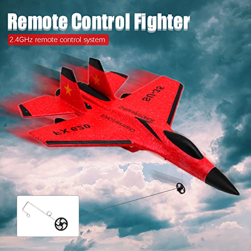 Image of SU-35 RC Plane, 2CH Remote Control Airplane, Hobby Glider, Ready & Easy to Fly for Beginners, Aircraft Jet With Luminous Strip (Red)