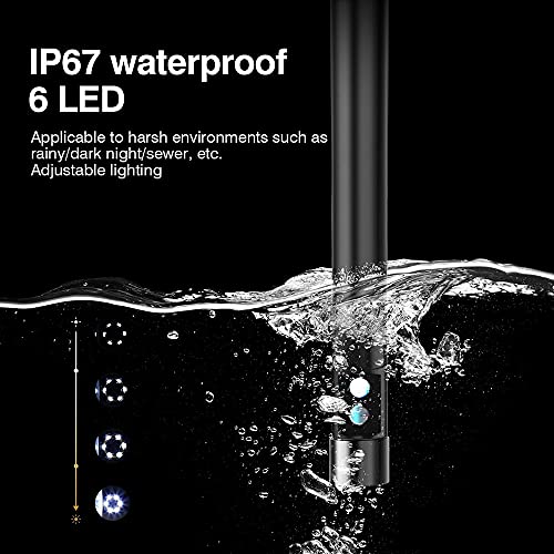 Câmera De Endoscópio 4.5in Com Cabo De Cobra Semi-rígido, 8mm Câmera De Inspeção, 6 CONDUZIU Luz Aju