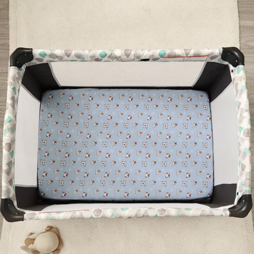 Image of PHF 3 Pack Soft Mini Crib Sheets, Pet Dogs Pack N Play Sheets for Baby Boys Girls, No Slip Universal Fit for Pack N Play, Playard, Portable and Mini Crib Mattresses, Pet Dogs