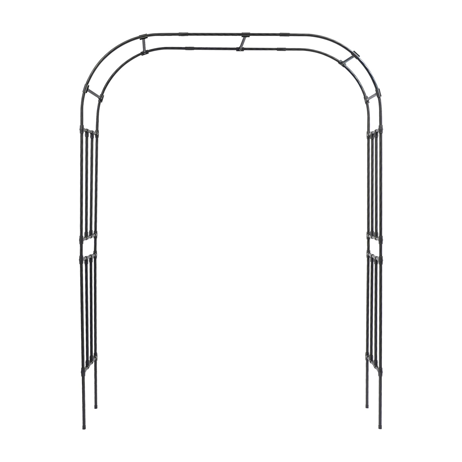 Arco da giardino in metallo, 2,5 x 1,5 m, arco da giardino per decorazione di matrimoni, feste, traliccio, per piante rampicanti, per coltivare frutta rampicante, verdura e fiori (nero)