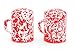 Enamelware Salt and Pepper Shaker Set, 11 ounce, Red/White Splatter