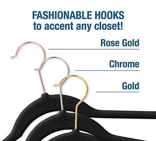 Closet Complete Premium True Heavyweight Velvet Hangers, 50, Heather Grey, 50 Count - Thumbnail 2