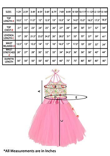 Image of A.T.U.N. Girls' Regular Fit Lehenga Choli (GLHG KSG AMB Yellow 4-5 Years)