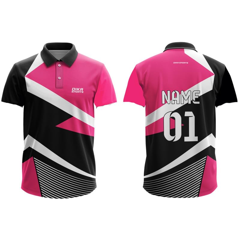 Image of Dika Sports Cricket Custom Player Name and Number Jersey Cricket Tshirt for Men | 2 Year to 5XL