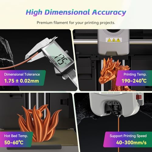 Image of FLASHFORGE Silk+ PLA Filament 1.75mm Copper, Silky Texture 3D Printing Filament, Enhanced Layer Adhesion with Stunning Surface Finish; Chrome-Like Brilliance and Silk-Smooth Perfection