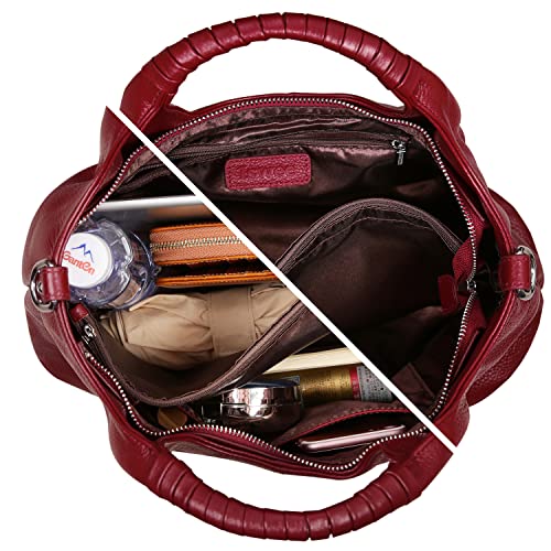 Image of Iswee Genuine Leather Top Handle Bag for Women Purses and Handbags Large