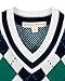 Hope & Henry Boys’ Organic Cotton V-Neck Argyle Sweater Vest – GOTS-Certified Knit Vest with Rib Trim, Pickleball Argyle, Large