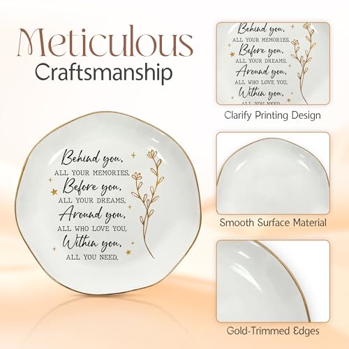 OASSIE Graduation Gifts for Women Her - 4"x4" Ceramic Jewelry Dish Tray - Image 4