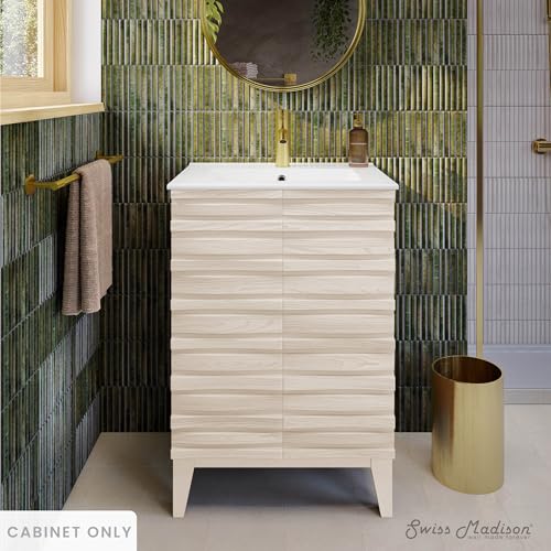 Image of Swiss Madison Cascade 24'' Bathroom Vanity in White - Cabinet