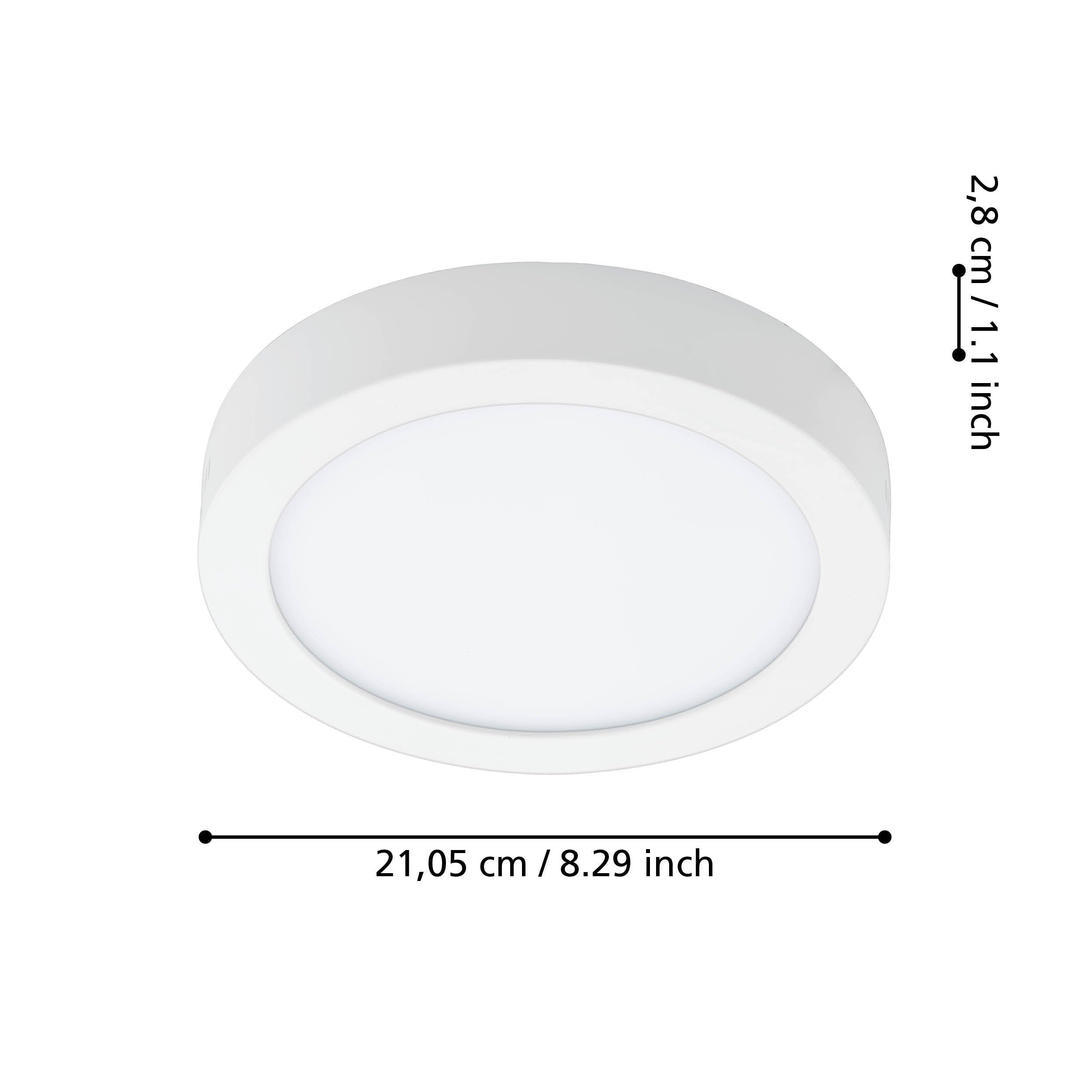EGLO connect.z Smart Home łazienkowa lampa sufitowa LED Fueva-Z, Ø 21 cm, ZigBee, sterowanie aplikacją i głosem, regulacja barwy światła, ściemnianie, metalowa biała, IP44