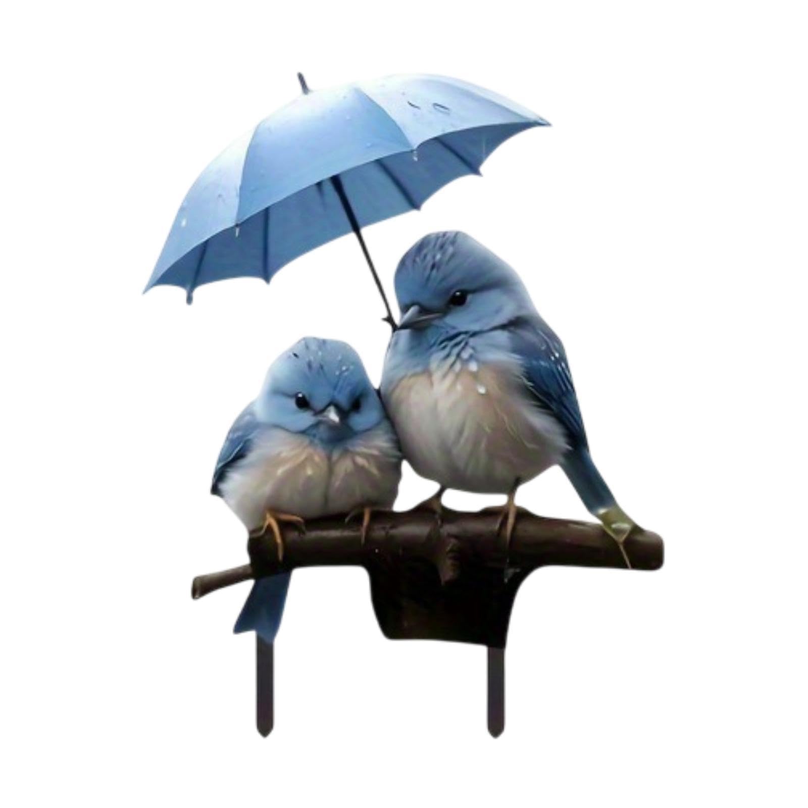 2D Flat Bluebird Scene Garden Stake Acrylic Creative Patio Planter Pot Stake-image-21