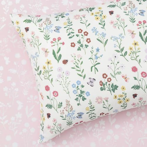 Image of david's kids 4 Piece Toddler Bedding Set - Soft Breathable Toddler Bedding Set for Boys Girls, Includes Quilted Comforter, Flat Sheet, Fitted Sheet and Pillowcase, Garden