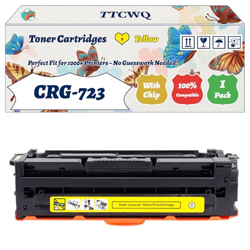 Compatible for Canon CRG-723 Toner Cartridges Work for Canon i-SENSYS LBP-7750 cdn Printer, with Chip, High Yield 7000 Pages, High-Definition Printing (1 Pack Yellow)