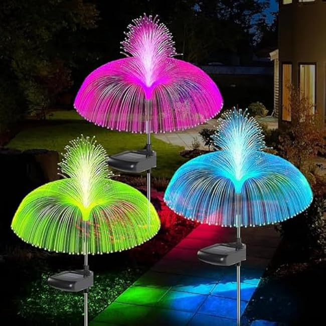 AcaJoe Solar Lights Jellyfish 7 Colors Changing Solar Garden Lights