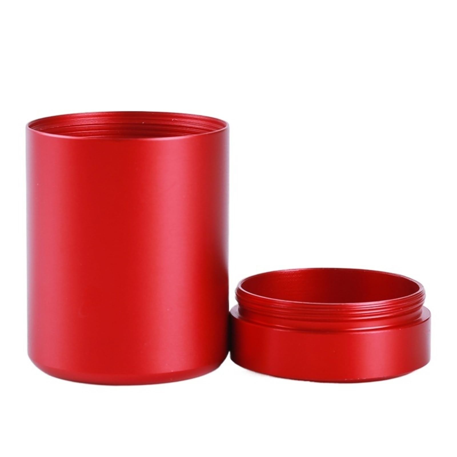 FDBTYJN Tea Caddy Mini Metal Can Stainless Steel Tea Small Travel Portable Container Jar Sugar Coffee Candy Storage(Red)