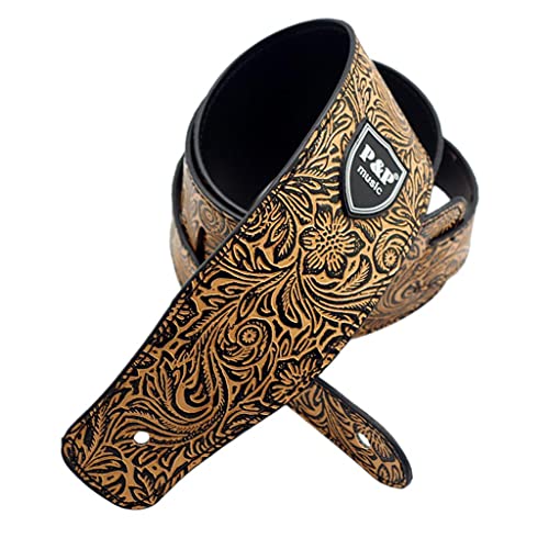 Sangle de guitare anti-fatigue en cuir PU souple et ajustable