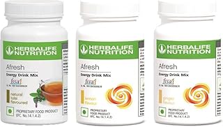 Herbalife Nutrition Afresh Energy Drink Mix (Tulsi, Lemon And Ginger) Flavored Energy Drink��(3x50 g, Tulsi, Lemon, Ginger... Price In India