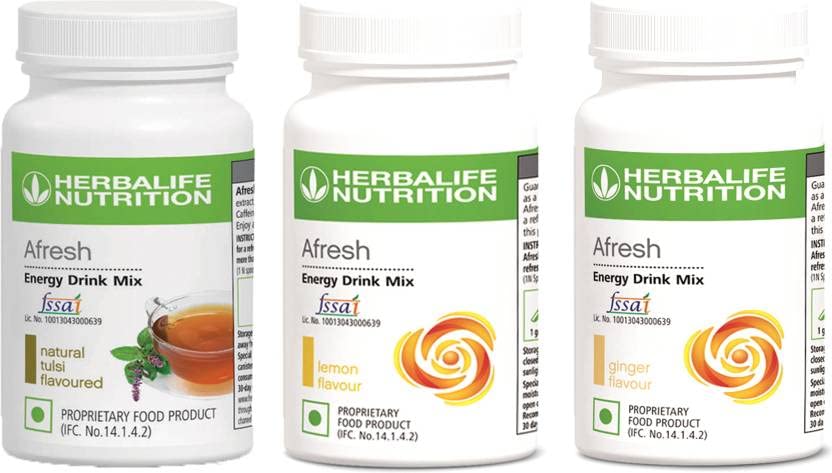 Herbalife Nutrition Afresh Energy Drink Mix (Tulsi, Lemon And Ginger) Flavored Energy Drink��(3x50 g, Tulsi, Lemon, Ginger... - Review, Price and Buying Guide
