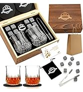 ZBPASL Whisky Glass Gift Set,Whisky Stones,Whisky Bicchieri Set di 2,Set di accessori da Cocktail Regalo per papà, Marito, Uomini (Style 01