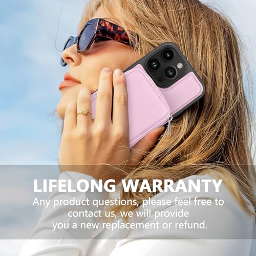 JOYSIDEA for iPhone 15 Pro Wallet Case, Magsafe Crossbody Magnetic Phone Case with Card Holder for Women, RFID Blocking Leather Handbag Purse with Wrist Strap Lanyard for iPhone 15 Pro 6.1", Pink by JOYSIDEA - Image 9