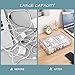 Yesesion 2 Pack Clear Plastic Cable Organizer Drawer with Adjustable Compartments and 40pcs of Wire Ties, Large Office Desk Accessories Electronics Cord Management Box