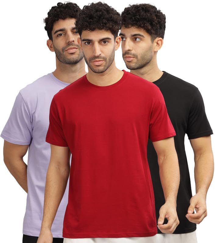 Image of XENOVAURBAN Unisex Regular Cotton Combo of 3 Solid Color Tshirt