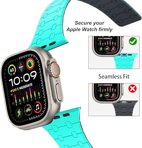Image of Velour Silicone Watch Strap Compatible with Apple Watch 41mm, 40mm & 38mm, for iWatch Series SE, SE2,10 9, 8, 7, 6, 5, 4, 3 -Sport Loop for Men & Women(Watch Not Included)