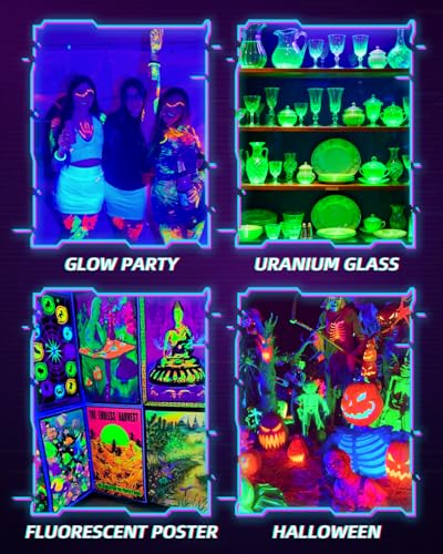 Image of 6 Pack 40W LED Black Light Bar, Glow Party Supplies for Halloween